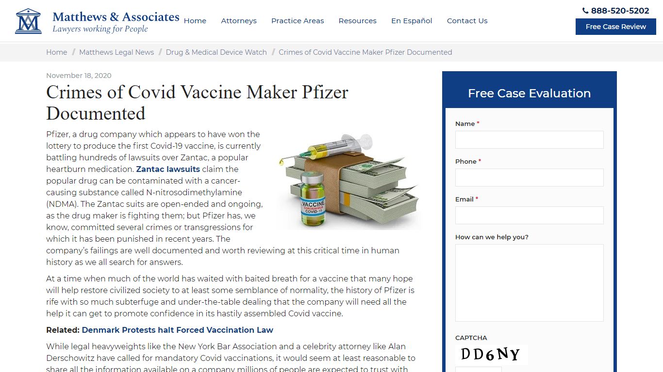 Crimes of Covid Vaccine Maker Pfizer Documented