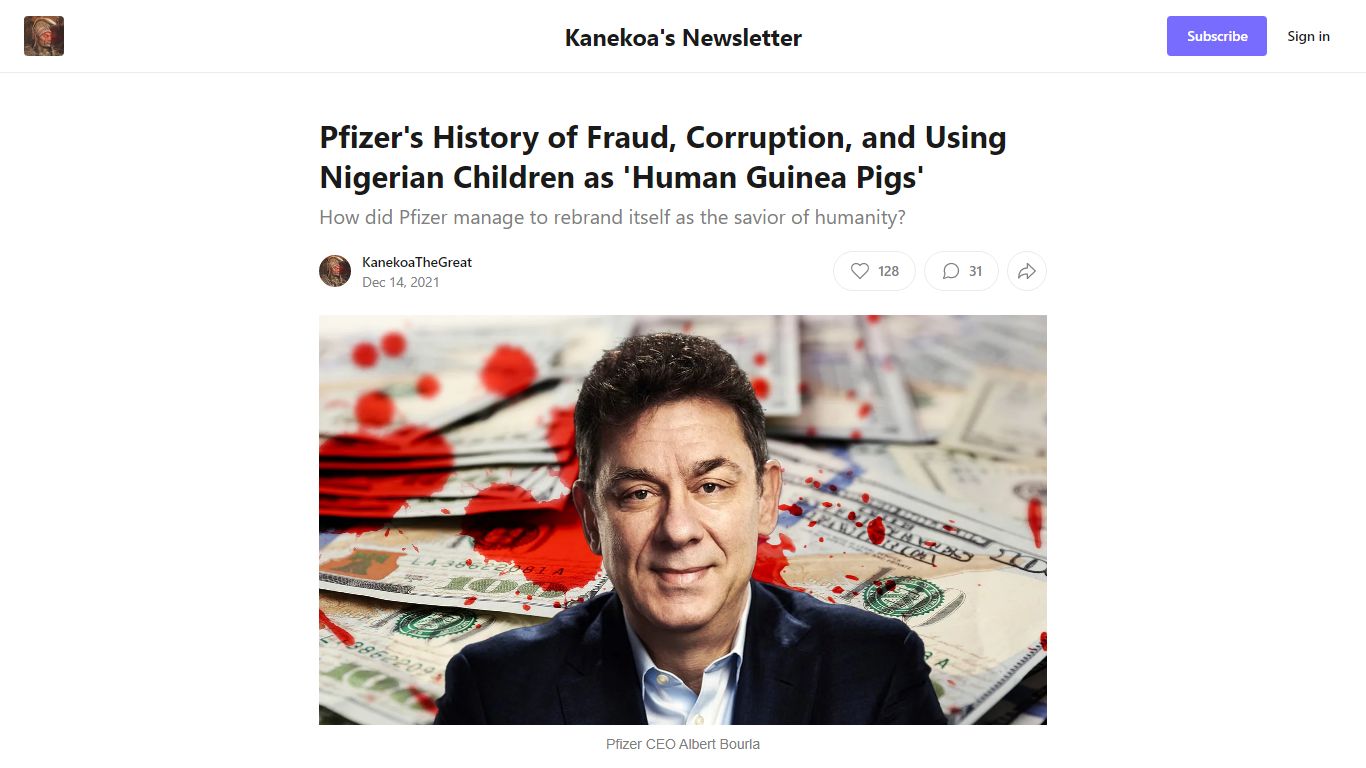 Pfizer's History of Fraud, Corruption, and Using Nigerian ... - Substack