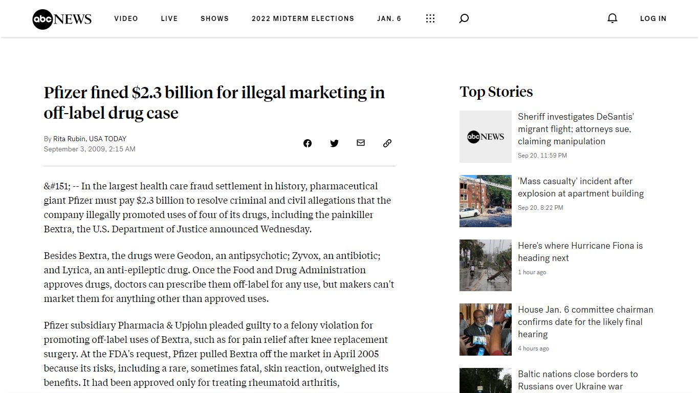 Pfizer fined $2.3 billion for illegal marketing in off-label drug case